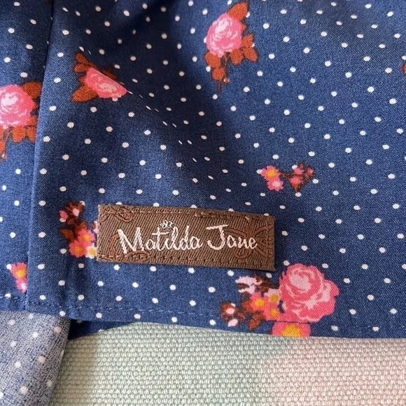 Matilda Jane Dream A Little Dream Floral Polka Dot Long Sleeve Top Size L - Picture 7 of 11